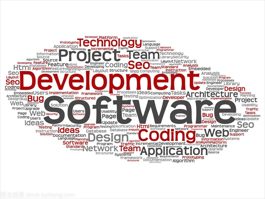 軟件開發(fā)項(xiàng)目編碼技術(shù)抽象詞云